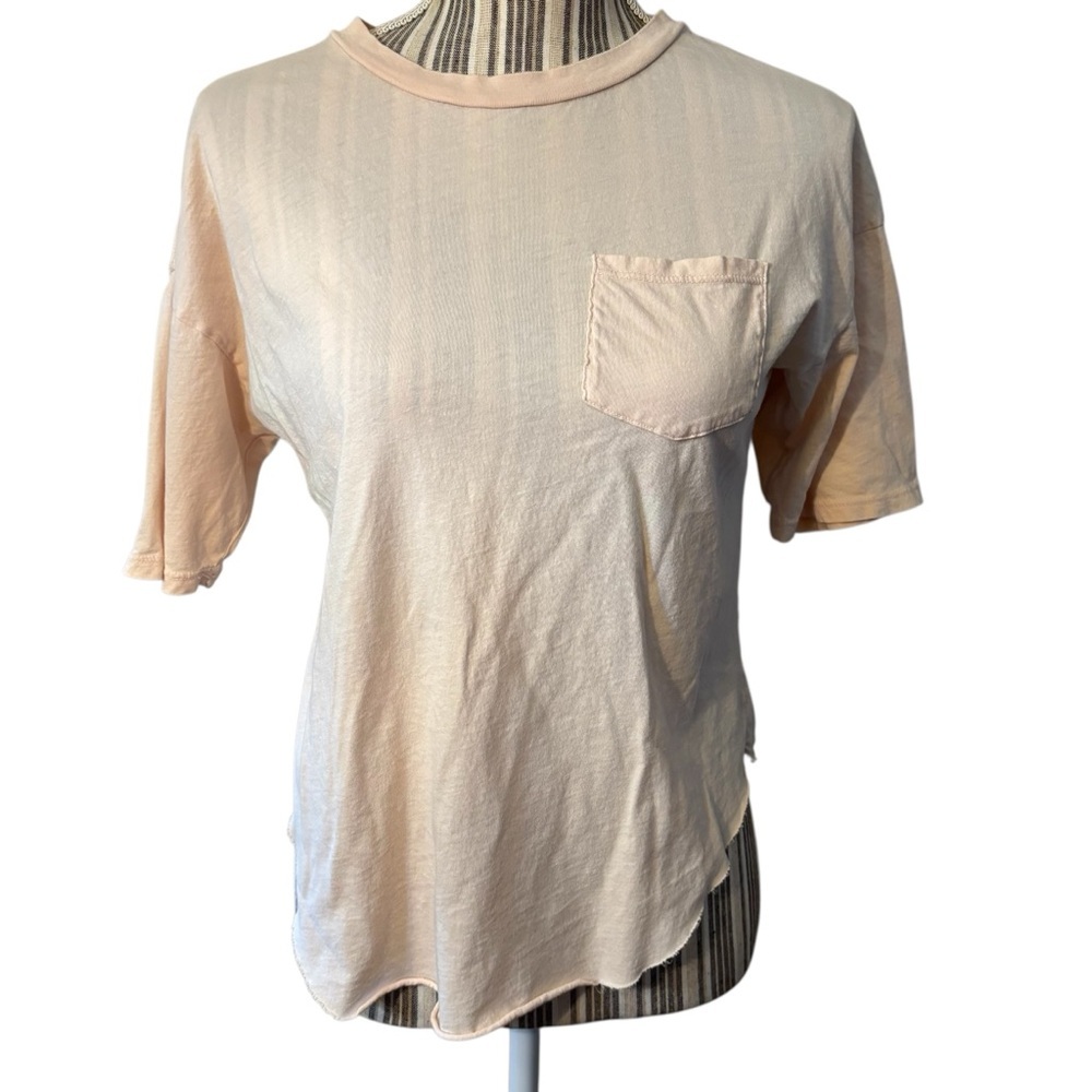 Treasure & Bond Tee XS Pale Pink Soft Short Sleeve Top 100% Cotton Discolored